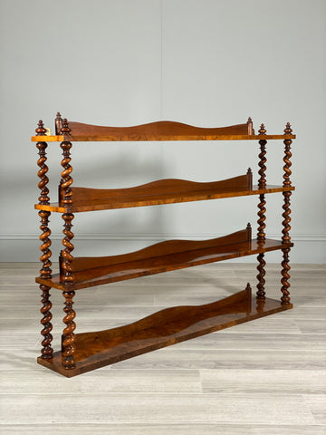 19th Century Burr Walnut Wall Hanging Shelves