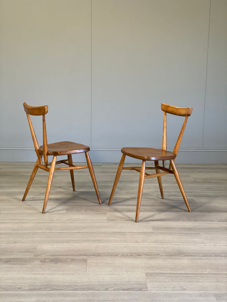 Pair Of Adult Ercol Stacking Chairs