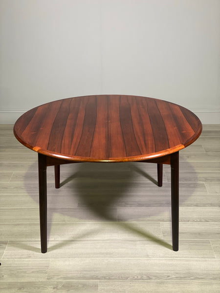 Mid Century Danish Rosewood Extending Dining Table