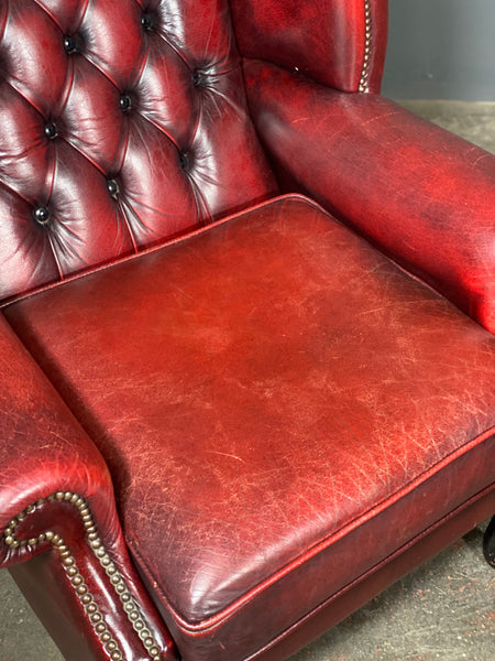 Vintage Chesterfield Wing Back Armchair