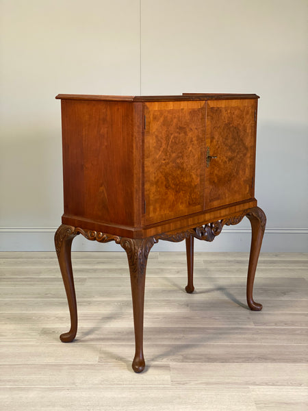 Mid 20th Century Burr Walnut Cocktail Cabinet