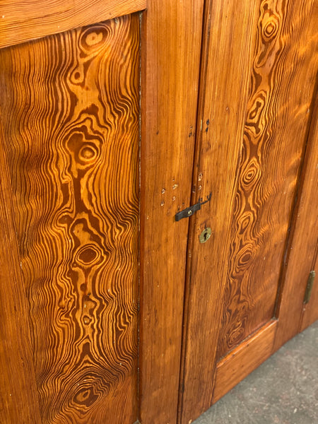 Large Pitch Pine Church Vestry Cupboard c1890