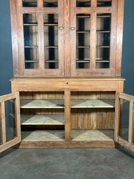 Large Pitch Pine School Cabinet