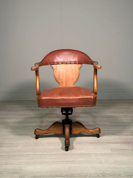 Art Deco Leather Desk Chair