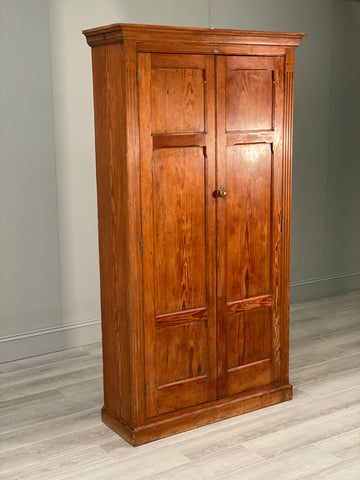 Large Pitch Pine School Cupboard By R Denham & Co