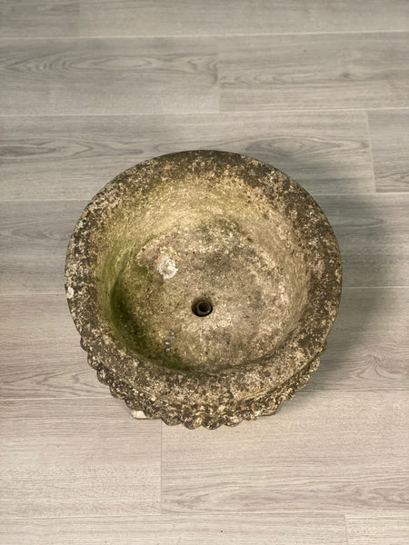 Pair Of Antique Weathered Composite Stone Urns