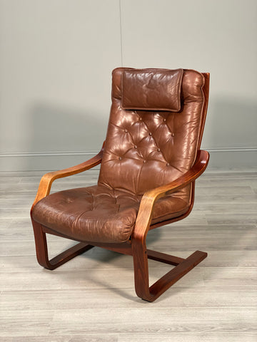 Mid 20th Century Danish Leather Armchair