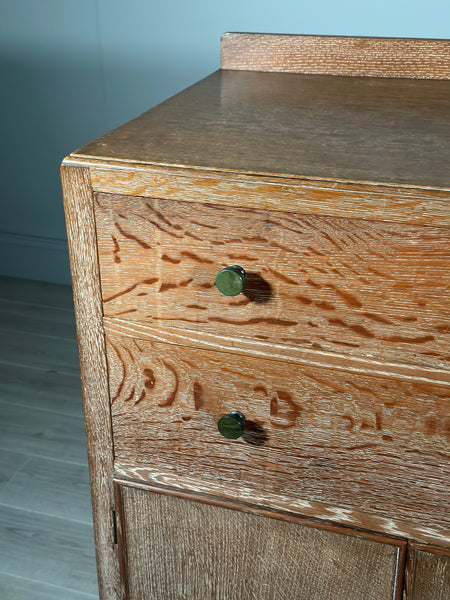 Limed Oak Art Deco Cabinet