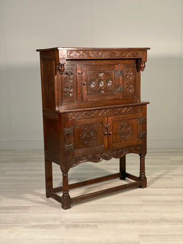 Small 17th Century Style Carved Oak Cabinet
