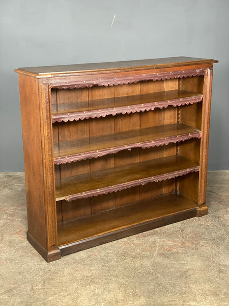 Large Victorian Oak Open Bookcase