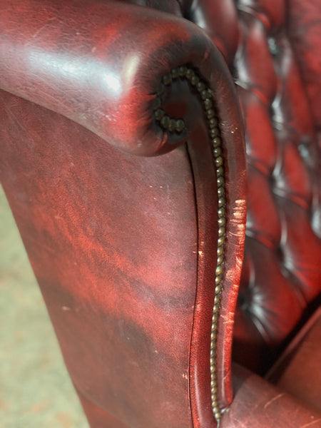 Vintage Chesterfield Wing Back Armchair