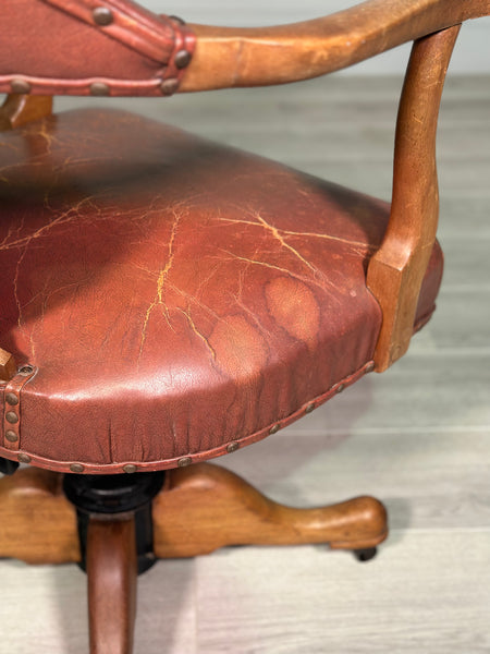 Art Deco Leather Desk Chair