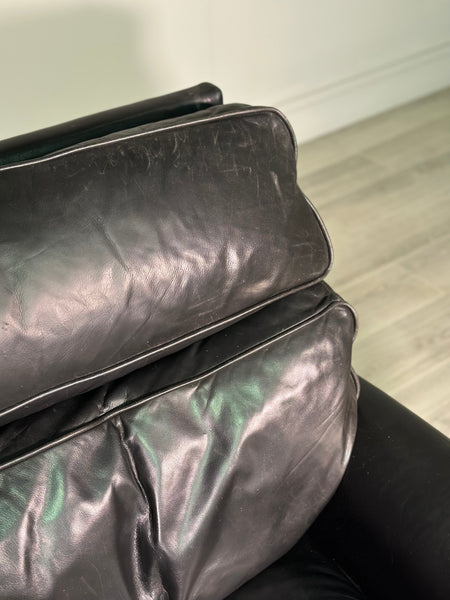 Black Leather Danish Armchair c.1980’s