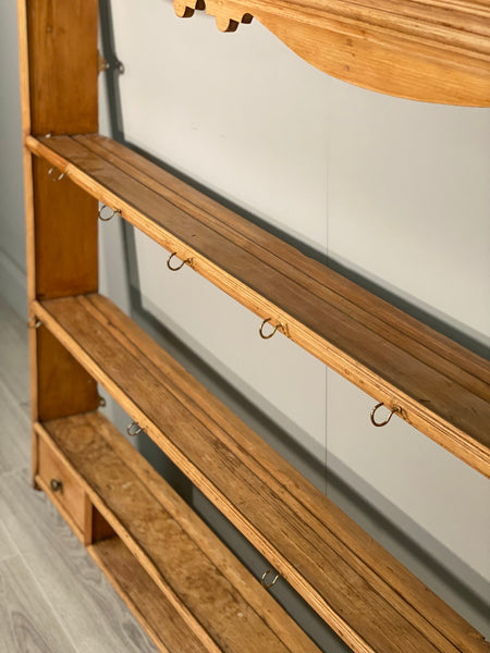 19th Century Pine Kitchen Wall Rack