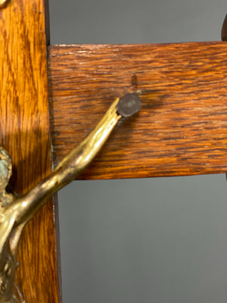 Large Oak Antique Altar Cross