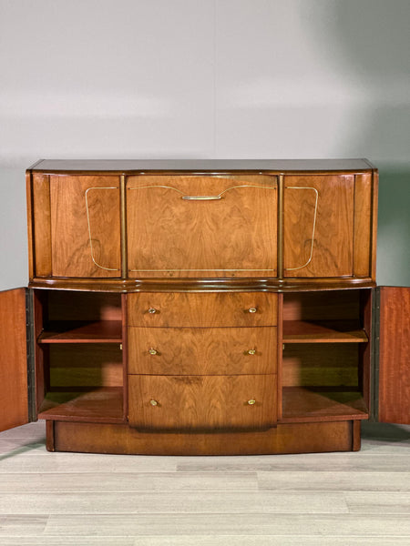 A Mid Century Walnut Cocktail Cabinet By Beautility