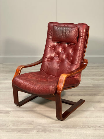 Mid 20th Century Danish Leather Armchair