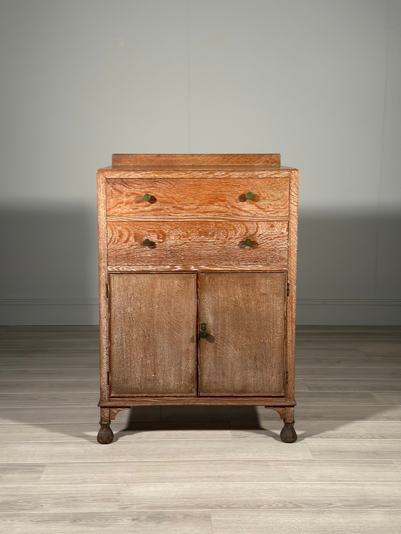 Limed Oak Art Deco Cabinet