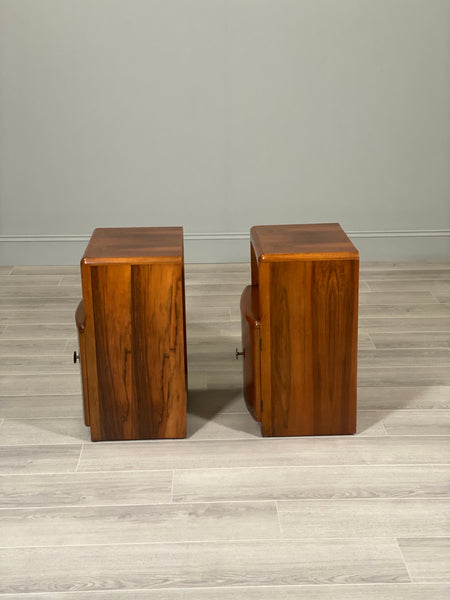 Pair of Art Deco Walnut Bedside Cabinets