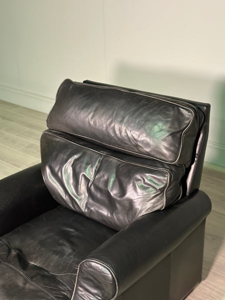 Black Leather Danish Armchair c.1980’s