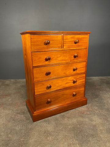 Large 20th Century Figured Mahogany Chest Of Drawers