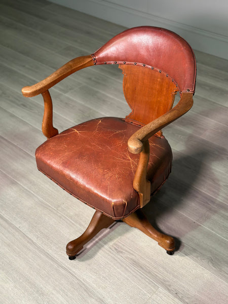 Art Deco Leather Desk Chair
