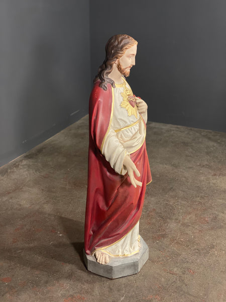 Large Statue Of The Sacred Heart of Jesus Christ c1963