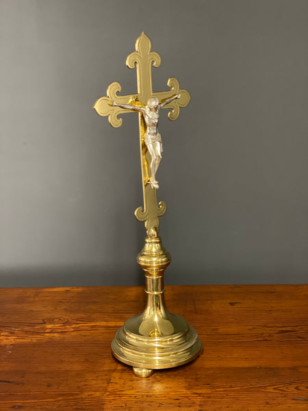 Vintage Large Brass Church Altar Cross