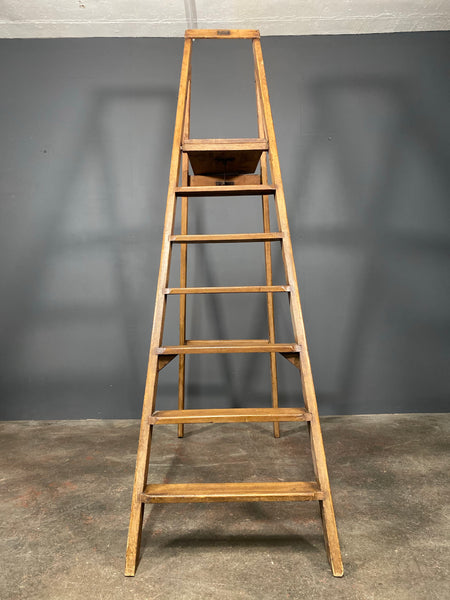 Mid 20th Century Set Of Large Pine Step Ladders By G C Dewey Of Stoke