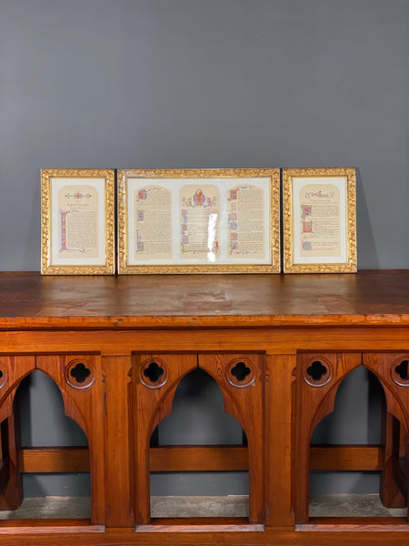 Vintage Set Of Latin Altar Card’s In Gilt Frames