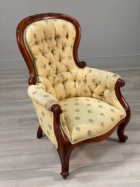 Victorian Style Balloon Back Armchair