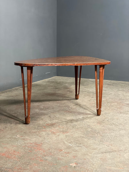 Mid Century Rosewood Veneer Tripod Coffee Table