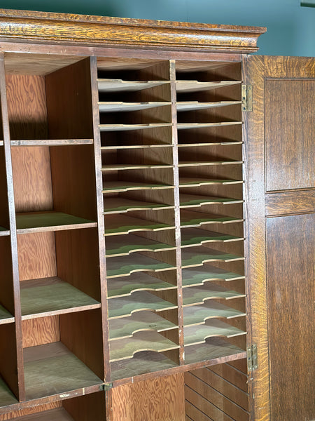 Antique Oak Pigeon Hole Cupboard