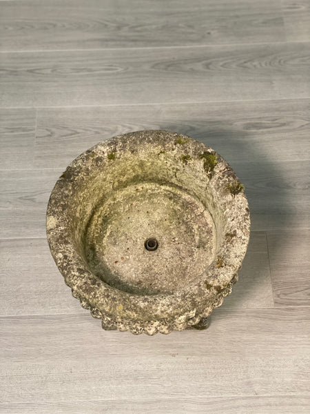 Pair Of Antique Weathered Composite Stone Urns