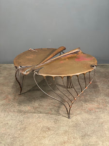 Unique Wrought Iron Copper Coffee Table