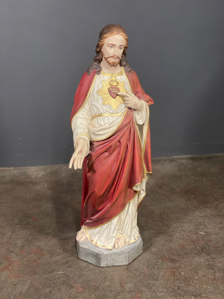 Large Statue Of The Sacred Heart of Jesus Christ c1963