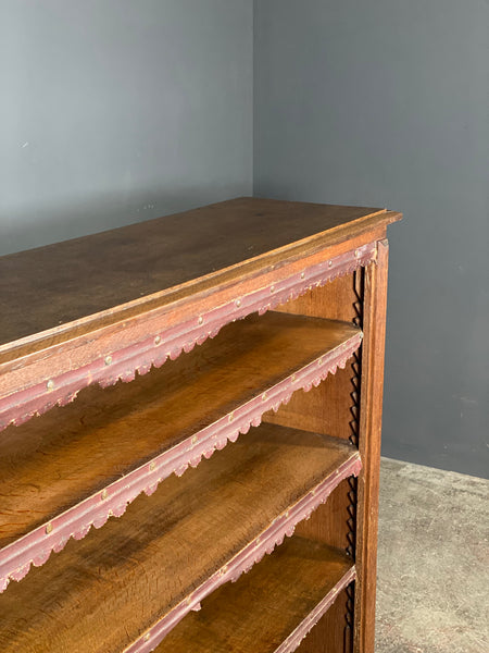 Large Victorian Oak Open Bookcase