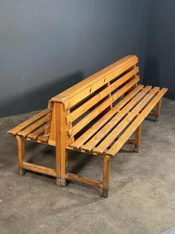 Mid 20th Century Back to Back Pine Bench