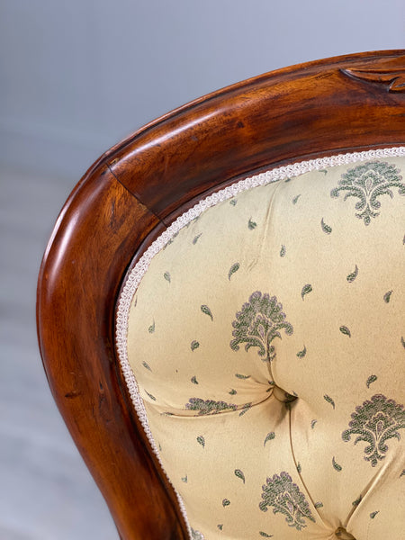 Victorian Style Balloon Back Armchair