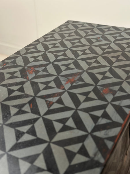 19th Century Geometric Painted Chest Of Drawers