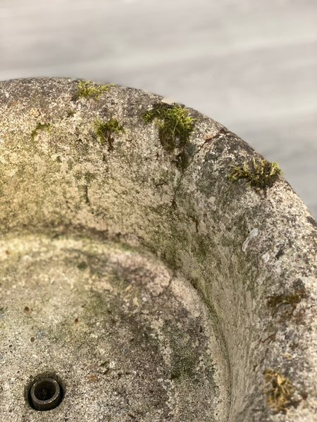 Pair Of Antique Weathered Composite Stone Urns