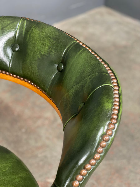 Vintage Green Leather Desk Chair