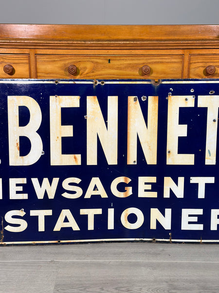 Large Vintage Enamel Newsagent Sign
