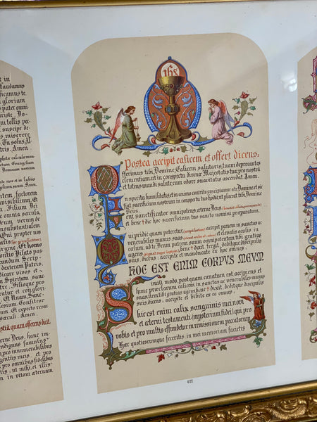 Vintage Set Of Latin Altar Card’s In Gilt Frames