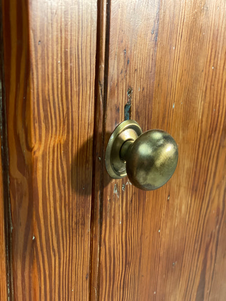 Large Pitch Pine School Cupboard By R Denham & Co