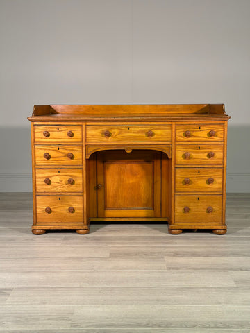 19th Century Solid Ash Kneehole Desk
