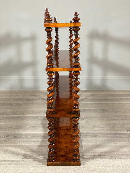 19th Century Burr Walnut Wall Hanging Shelves