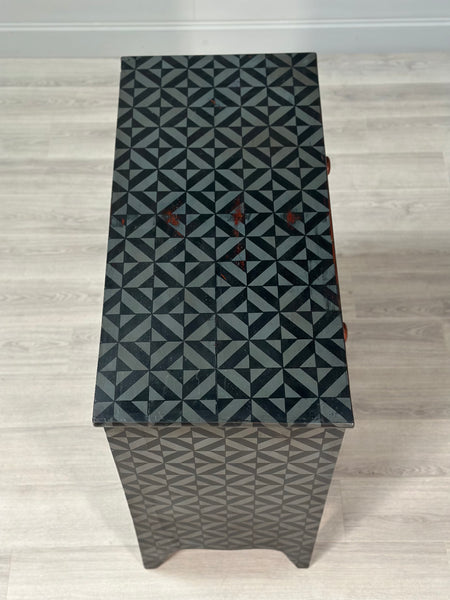 19th Century Geometric Painted Chest Of Drawers