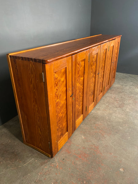 Large Pitch Pine Church Vestry Cupboard c1890