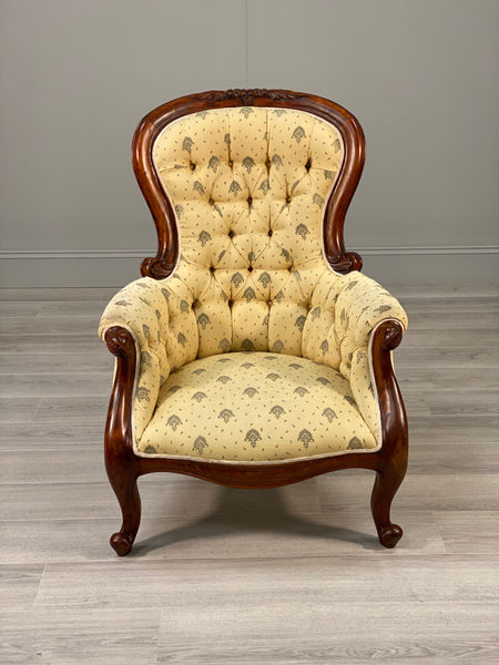 Victorian Style Balloon Back Armchair
